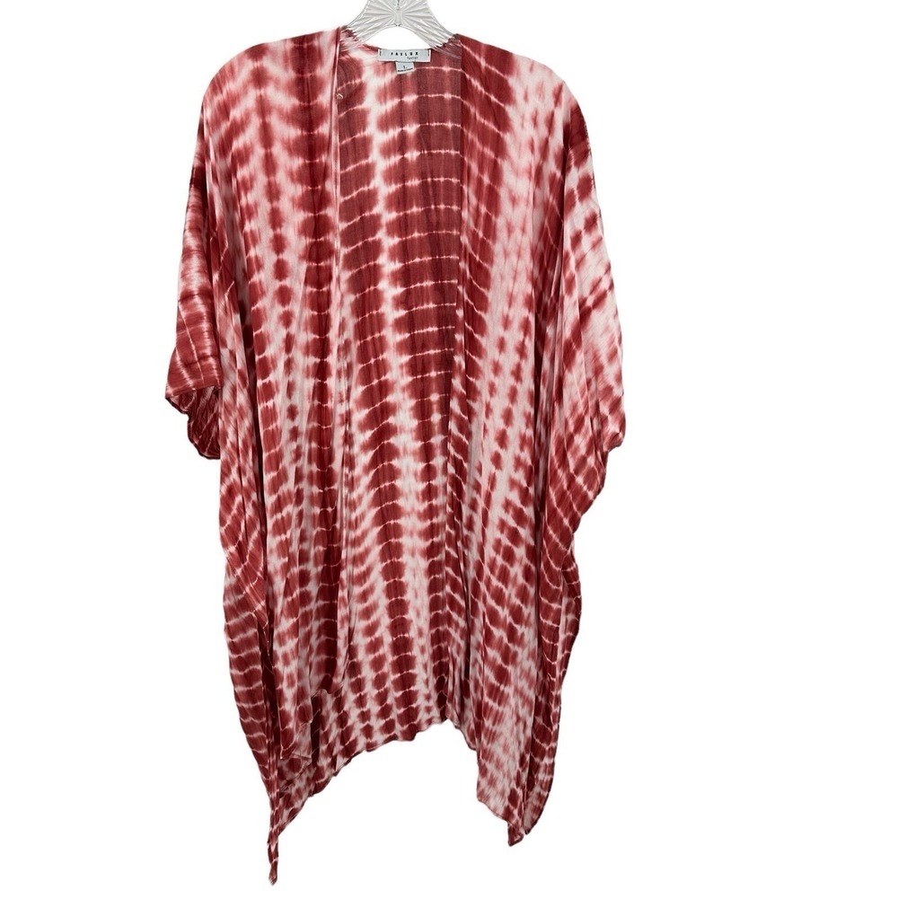 Favlux Fashion Red White Tie Dye Kimono Cardigan Cover Up Oversized Womens Large